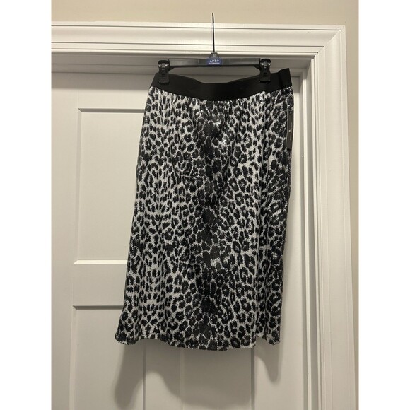 NWT Worthington Plus A-Line Skirt Winter Leopard Sequin Size 2X Lined Stretchy - Picture 6 of 6